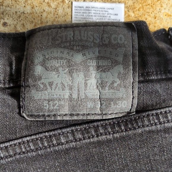 Levi's | 512 Black Denim Straight Cut Stretchy Jeans Size 32 - Picture 7 of 11